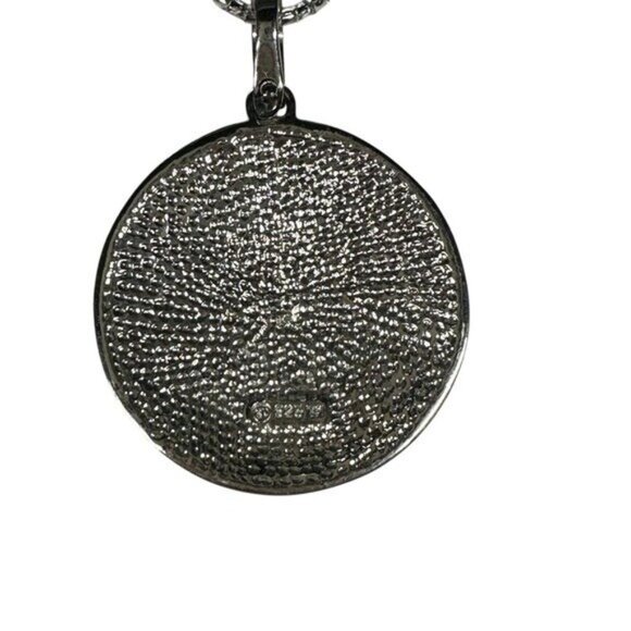 Macy's .925 Sterling Silver Round Necklace Aztec Art Pendant Chain 17.5" NWT - Picture 3 of 4